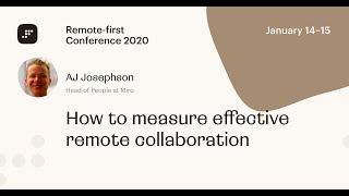 How to measure effective remote collaboration