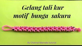 Tutorial membuat gelang tali kur motif bunga sakura || Cherry blossom bracelet