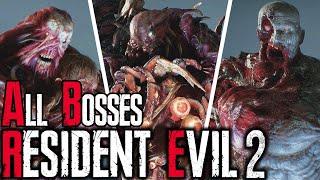 Resident Evil 2 Remake - All Bosses (No Damage, Hardcore, 4K)
