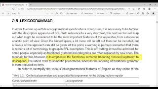 2nd Level of Analysis in the Systematic Functional Linguistics (SFL)