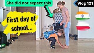 This Indian boy touches her feet, and her reaction is priceless...  | Karolina vlogs with Anurag