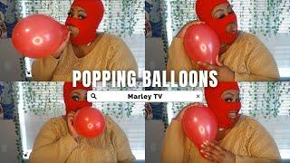 OMG Super LOUD POPS! | Blowing Up And Popping Balloons With A Push Pin  #MarleyTheMaskedFatty