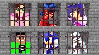 Minecraft PE : DO NOT CHOOSE THE WRONG PRISON! (Aphmau, Gaming With Jen, Sonic & FuzionDroid)