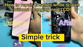 How to repair 13 pro max white screen solution, jumper trick !