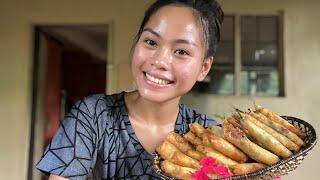 Pancit Bihon for Lunch, Lumpiang Mashed Squash and Dynamite for Snack in the Countryside of Bohol