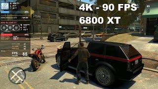 GTA 4 at 4K - 90 fps feels nice - test with 6800 XT