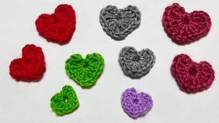 5 минута ҮЛКЕН және КІШКЕНТАЙ жүрек тоқу ️️ / How to crochet a heart in just 5 minutes.
