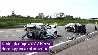 Dodelijk ongeval A2 kwam door appen achter stuur