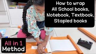 How to Cover a Book | How to wrap all school books,Notebooks,Text books #howtocoverschoolbook