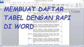 Membuat Daftar Tabel Skripsi dengan Rapi // Tips dan Trik Word