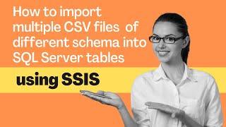 78 How to import multiple csv files into sql server | Import all CSV files from folder to sql server