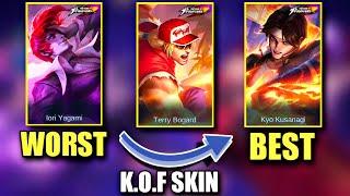 WORST TO BEST K.O.F SKIN IN MOBILE LEGENDS | MOBILE X KOF