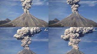 Espectacular explosión del Volcán de Colima 29 de enero 2016 a las 4:58 pm