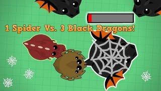 Mope.io Solo Giant Spider Vs. 3 Black Dragon Team! Epic Web Trolling/Team Mode Update Gameplay