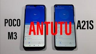 Xiaomi Poco M3 vs Samsung A21S Antutu Benchmark Test