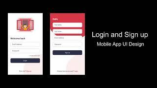 Login and Sign up App Screen UI Design by Figma