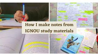 How To Make Notes From IGNOU Study Materials 