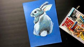 МАСЛЯНАЯ ПАСТЕЛЬ • Как нарисовать зайчика • Как рисовать пастелью