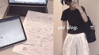 STUDY VLOG  midterms, full time uni student, what i eat, college routines, cooking, ootd, library