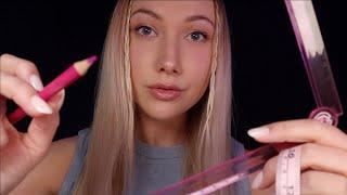 ASMR Measuring & Drawing On Your Face (marker/pencil sounds) 