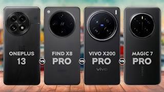 OnePlus 13 Vs Vivo X200 Pro Vs Oppo Find X8 Pro Vs Honor Magic 7 Pro Specs Review