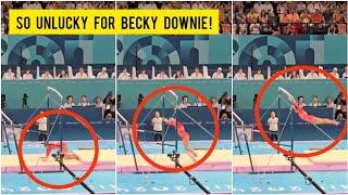  Great Britain's Becky Downie falling mistake in women's bars final in Paris Olympics 2024!