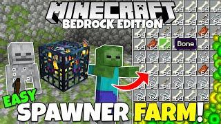 Minecraft Bedrock: EASY Mob Spawner EXP Farm Tutorial! Zombie, Skeleton, Spider! MCPE Xbox PS5 PC