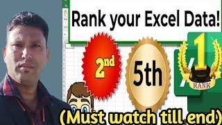 rank function in excel|| how to calculate rank in excel