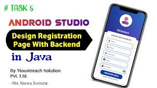 Task 5 Registration Front end and Backend Code | Login Activity Backend | Mountrichian | Splash Page