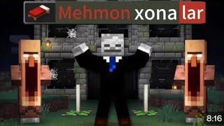 Minecraft lekin men va Qishloqilar Qõrqinchli Mehmonxonaga boramiz / UZBEKCHA LET'SPLAY 