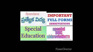 DSC Mentel Retardation Telugu /special TET/Special DSC Full forms/Special DSC Abbreviations/spandana