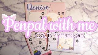 PENPAL WITH ME | Cat theme  | Relaxing music, no talking