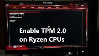 How to enable TPM 2.0 on AMD Ryzen CPUs