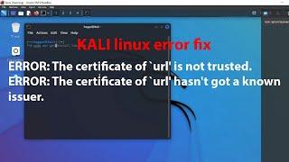 LINUX error fix: The certificate of `url' is not trusted: