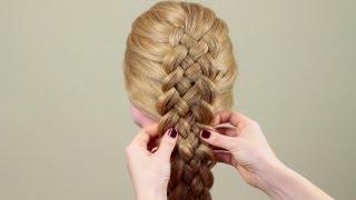 Косичка из пяти прядей. Обычный способ. Five strand braid