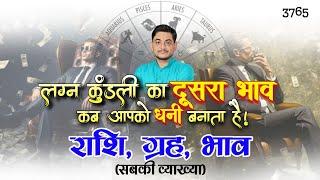 लग्न कुंडली का दूसरा भाव कब आपको धनी बनाता है? राशि,  ग्रह, भाव सबकी व्याख्या #astrology