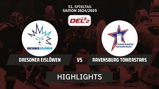 DEL2: Dresdner Eislöwen vs. Ravensburg Towerstars I Highlights - 51. Spieltag | SDTV Eishockey