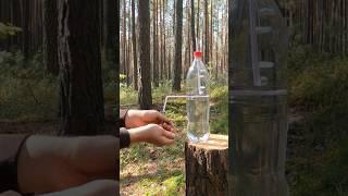 Survival Skills: Water Lifehack with a Bottle and Straws #survival #camping #lifehacks