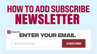 How To Add Subscribe Newsletter Form In Elementor (2024) Tutorial For Beginners