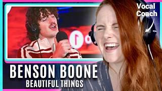 Powerful! Vocal Coach reacts to Benson Boone - Beautiful Things (Live Lounge)