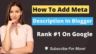 How To Add Meta Description In Blogger | Meta Tags Blogger | Blogger SEO 2022 |