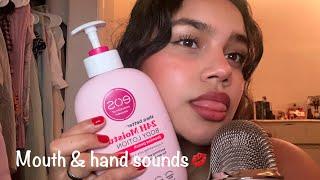 ASMR | mouth sounds & hand sounds (with & without lotion)