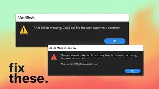 AfterEffects: Could Not Find The User Documents Directory (FIXED)