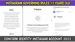 Verify Your Age On Instagram Account You Must 13 Years Old|Confirm Identity Suspended Instagram 2023