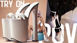 POV | Try-On | Sky High Platform Heels |Fashion Outfit Inspiration| Let’s talk️