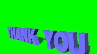 THANK YOU.3D text with camera movement  - green screen effects - free use