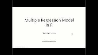 Multiple Regression Model in R