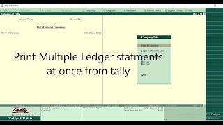 Print Multiple ledger statements from TALLY PRIME in one shot.
