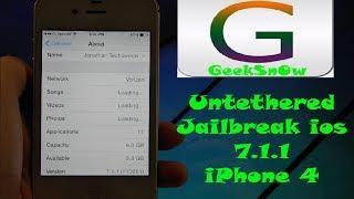 Semi Untethered Jailbreak iPhone 4 running on Ios 7 1 1