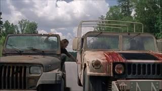 Walking Dead Rick Grimes and Daryl Dixon pursuit Saviours on the jeep and motorcycle